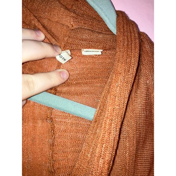 Moth Anthropologie Brand Wool Linen Blend Knit Open Cardigan Orange XS - Picture 2 of 6